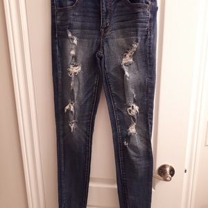 High Rise Distressed Skinny Jean